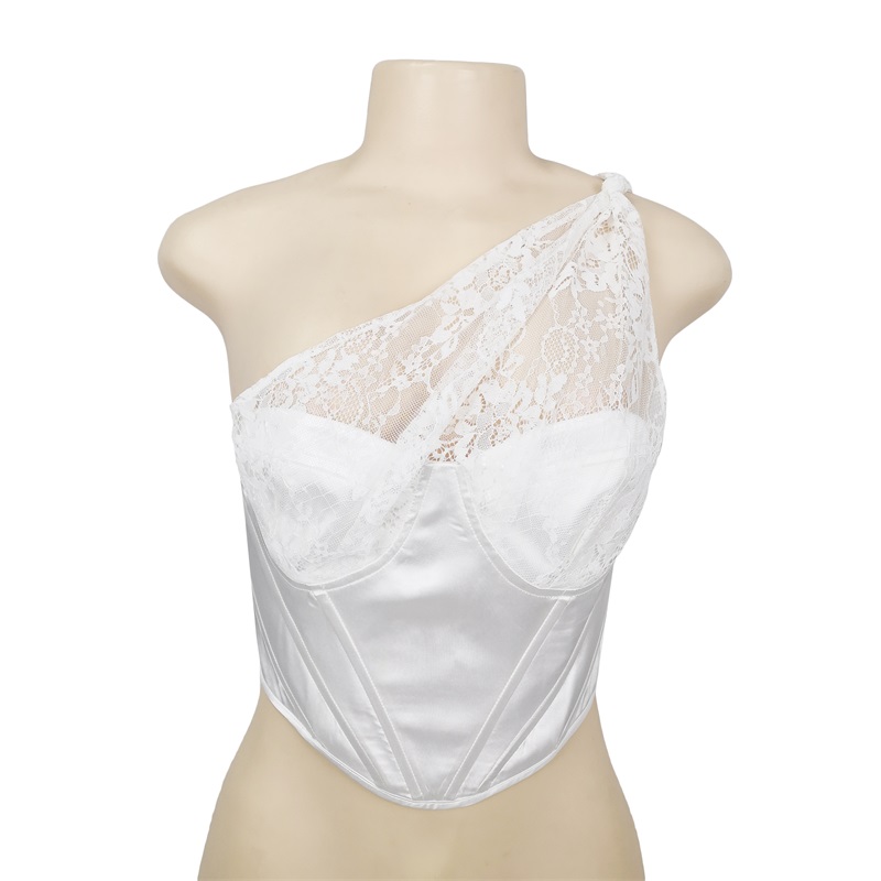 White lace corset top