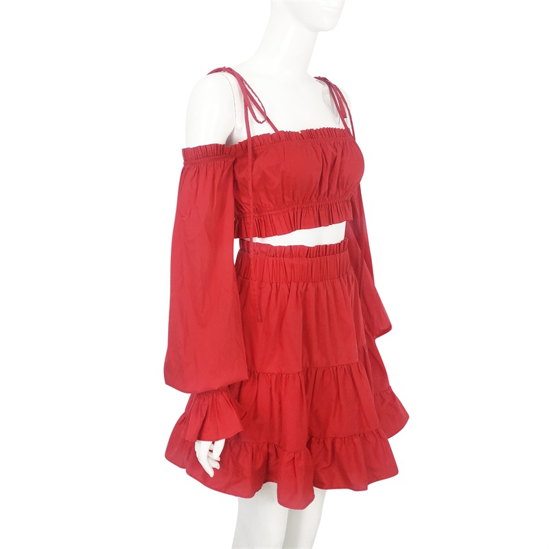 Red two piece sets clothes