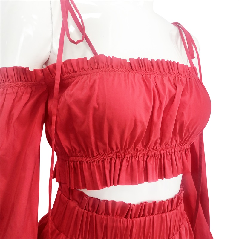 Red two piece sets clothes