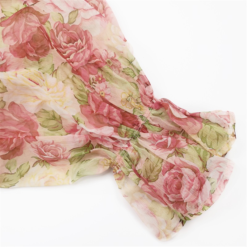 Floral printed two piece sets clothes