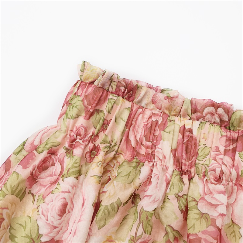 Floral printed two piece sets clothes