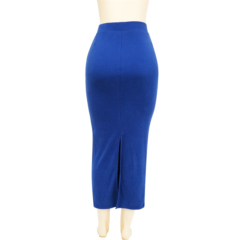 Blue strechy midi skirt