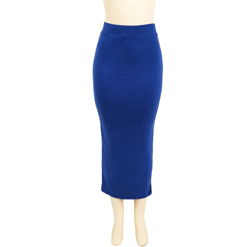 Blue strechy midi skirt