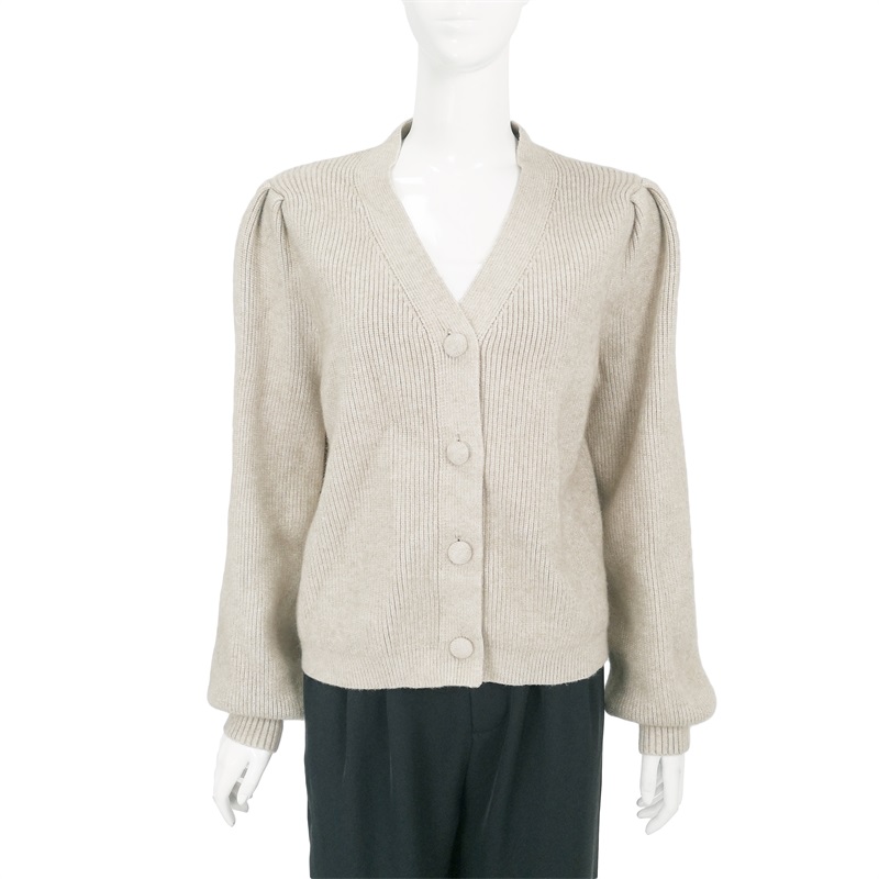 Cream long sleeves cardigan sweater