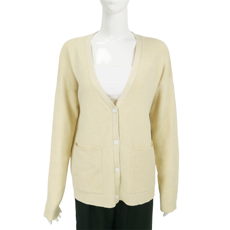 Long sleeves V neck cardigan sweater