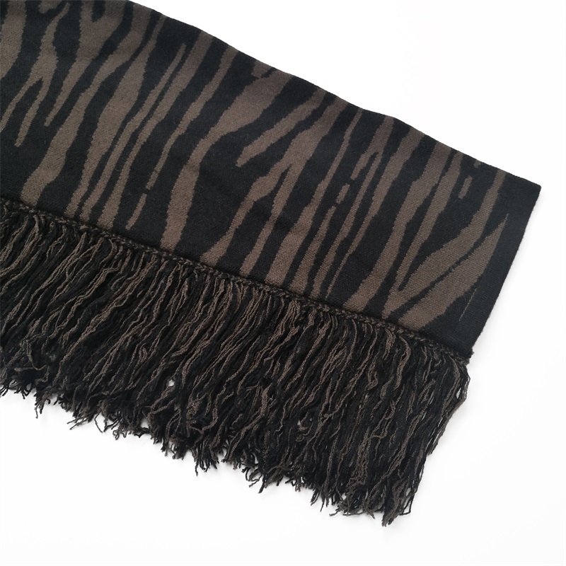 Zebra pattern long sleeves robe sweater