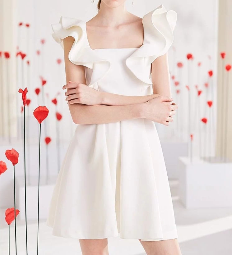 2025 New Style Spring Hot Sale Style Ruffled High Waist A-line Skirt Banquet Party Foreign Trade Dress