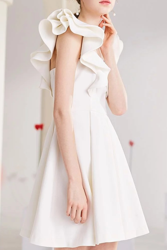 2025 New Style Spring Hot Sale Style Ruffled High Waist A-line Skirt Banquet Party Foreign Trade Dress