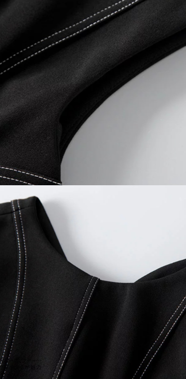 Clothing Manufacturers Custom Spring Summer Autumn Comfortable Navy Slim Denim Sleeveless Crew Neck Midi Dress